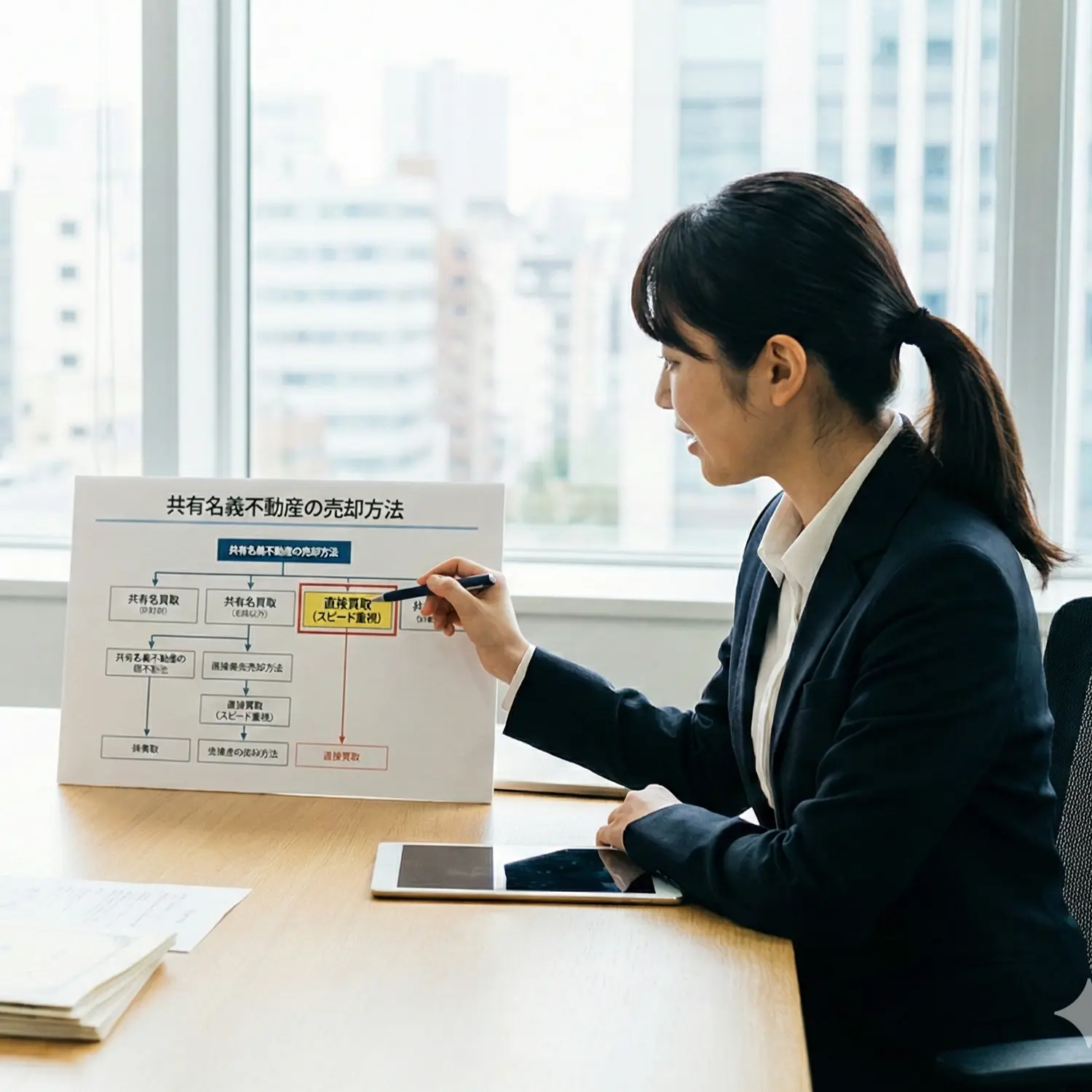 共有名義の不動産売却と直接買取の選択肢を解説するイメージ